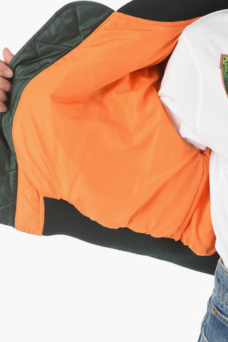 Padded VIVA Cropped Bomber with Ribbed Hems