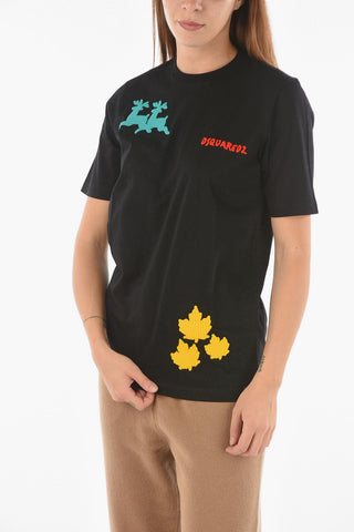 Logoed Crewneck T-shirt embellished with Patches