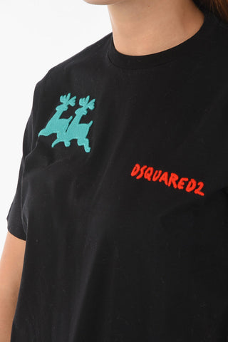 Logoed Crewneck T-shirt embellished with Patches