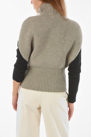 Turtleneck Sleeveless Wool Pullover