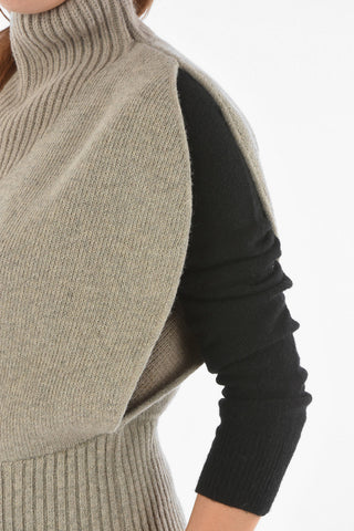 Turtleneck Sleeveless Wool Pullover