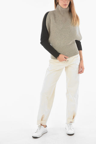 Turtleneck Sleeveless Wool Pullover