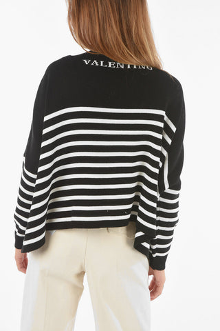 Pullover a Righe Balanced in Cotone con Collo a Barca