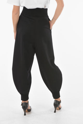 Wool Single-pleated Balloon Pants with Embroidered Logo