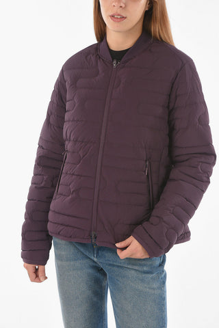 Quilted CLOU Zip-up Puffer with Ribbed Hems