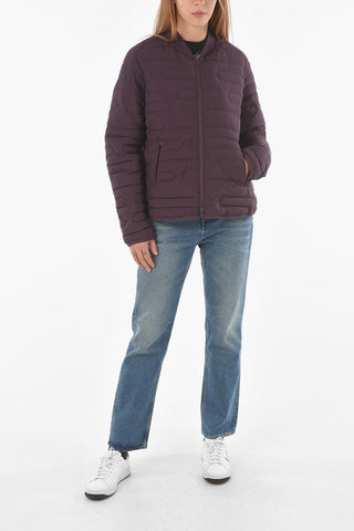 Quilted CLOU Zip-up Puffer with Ribbed Hems