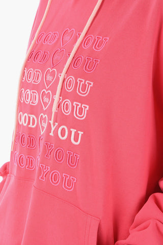 Embroidered GOOD FOR YOU Cotton Oversized Hoodie