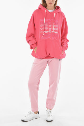 Embroidered GOOD FOR YOU Cotton Oversized Hoodie