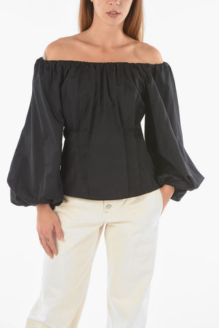 Blusa a Maniche Lunghe Con Scollo A Barca