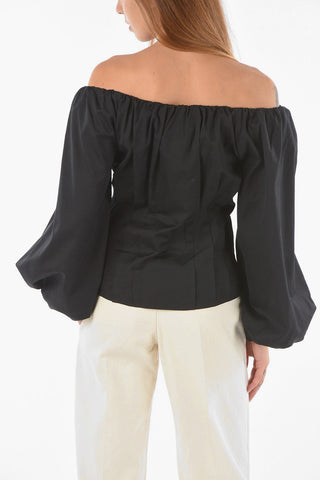 Blusa a Maniche Lunghe Con Scollo A Barca