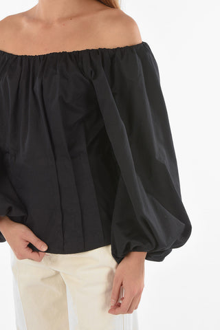 Blusa a Maniche Lunghe Con Scollo A Barca
