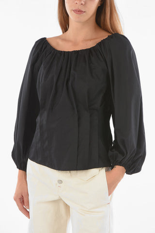 Blusa a Maniche Lunghe Con Scollo A Barca