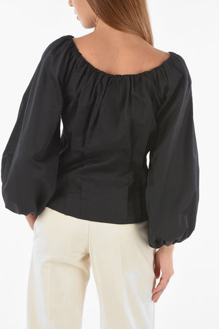 Blusa a Maniche Lunghe Con Scollo A Barca