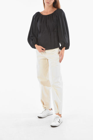 Blusa a Maniche Lunghe Con Scollo A Barca