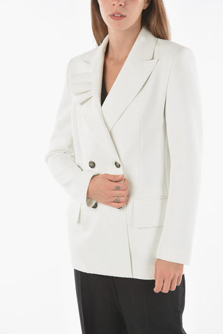 Blazer Doppiopetto con Revers a Lancia e Dettaglio Rouches 
