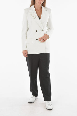 Blazer Doppiopetto con Revers a Lancia e Dettaglio Rouches 
