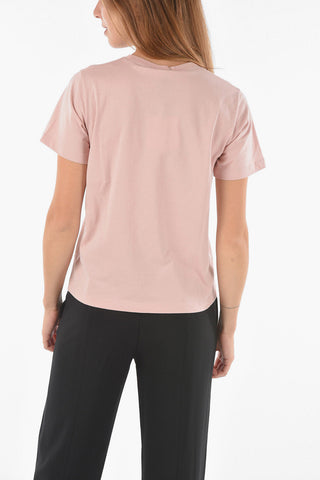 Crew Neck PINK ROSE Cotton T-Shirt