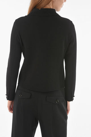 Stretchy Virgin Wool JACKY Overshirt with Logoed Buttons
