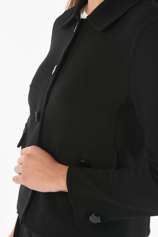Stretchy Virgin Wool JACKY Overshirt with Logoed Buttons
