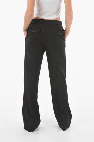 Virgin Wool Straight-leg Pants with Single Pleat
