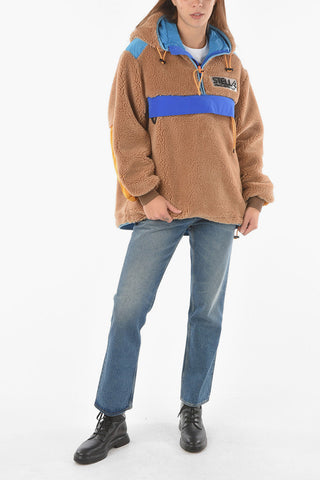 Padded MARLEE Hooded  Teddy Jacket with Maxi Front Pocket