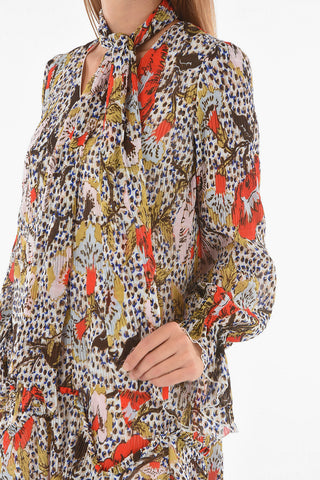 Chiffon KACIE Mini Dress with Leopard and Floral Print