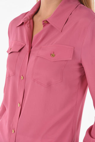 BOUTIQUE Silk Blend Shirt with Double Breast Pocket