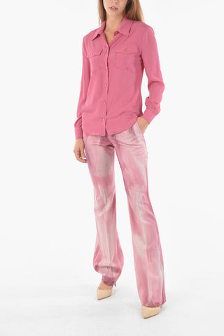 BOUTIQUE Silk Blend Shirt with Double Breast Pocket