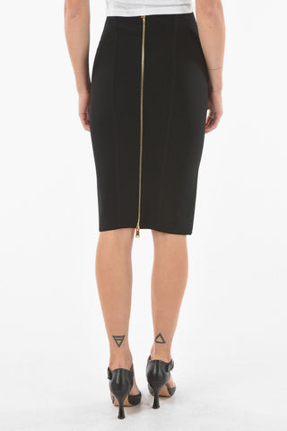 Back Zipped Stretch Fabric Longuette