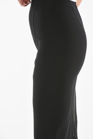 Back Zipped Stretch Fabric Longuette