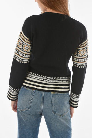 Crew Neck FORGET ME NOT Virgin Wool Pullover