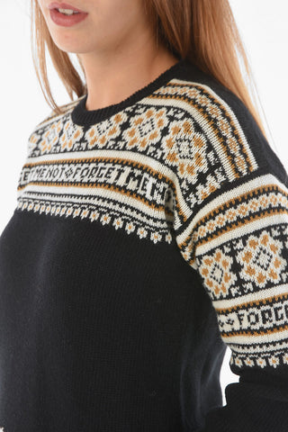 Crew Neck FORGET ME NOT Virgin Wool Pullover