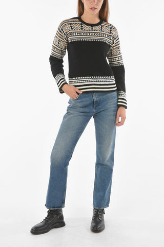Crew Neck FORGET ME NOT Virgin Wool Pullover