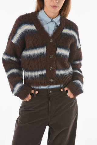 Cardigan Crop con Motivo a Righe