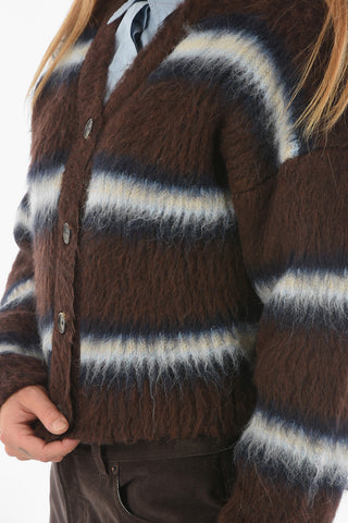 Cardigan Crop con Motivo a Righe