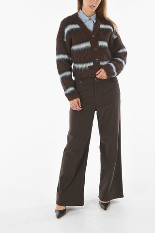Cardigan Crop con Motivo a Righe