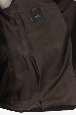 Double Breasted Velvet Blazer With Flap Pockets
