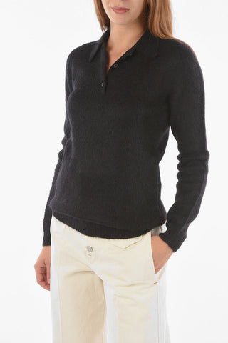 Polo a Maniche Lunghe in Mohair