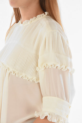 See-through Rouched Top with Pleated Detailing