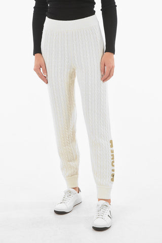 LOVE Lurex Logo Aran Joggers