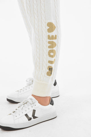LOVE Lurex Logo Aran Joggers