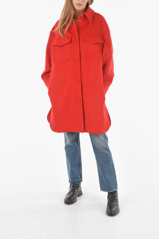 Wool KERRY Coat with Double Breast Pocket