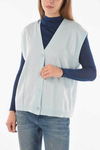 V Neck 4 Button Cashmere Vest