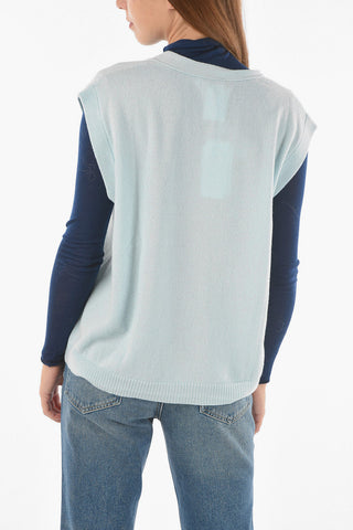 V Neck 4 Button Cashmere Vest