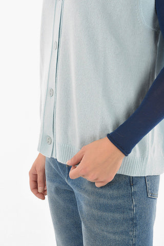 V Neck 4 Button Cashmere Vest