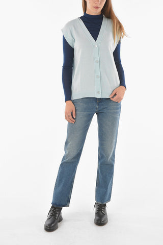 V Neck 4 Button Cashmere Vest