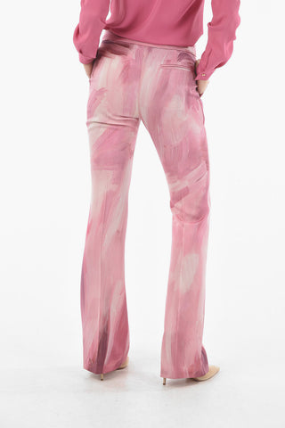 COUTURE! Pantaloni Flare in Lana in Stampa Painting
