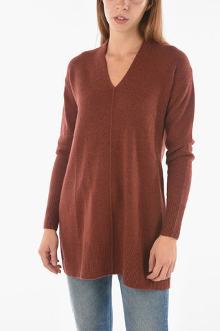 V Neck Cashmere Maxi Pullover