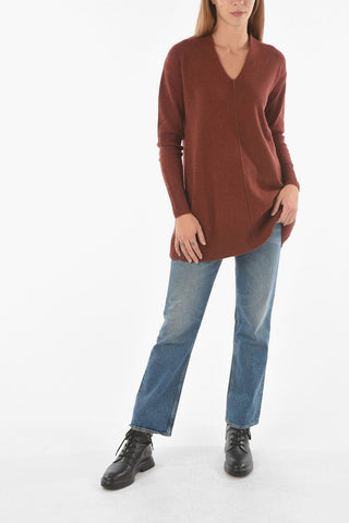 V Neck Cashmere Maxi Pullover