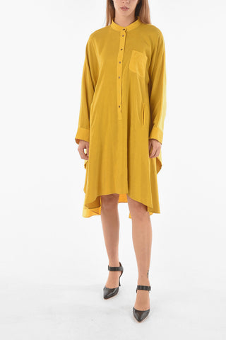 Linen Silk ANAGRAM Tunic Dress with Embroidered Logo